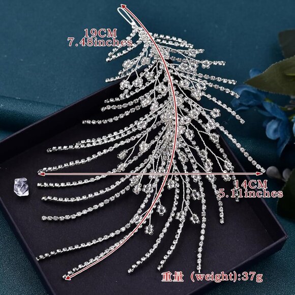 Wedding Headband Crystal Bridal Headpiece Rhinestone Hair Accessories for Women - Picture 4 of 6